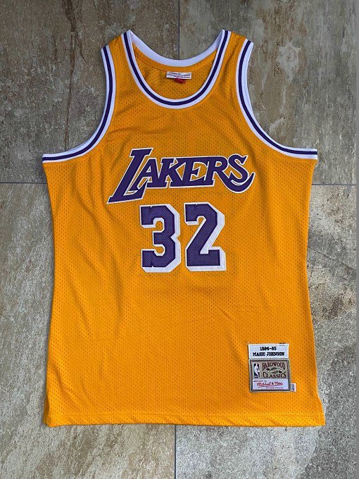 Men's Earvin Johnson Yellow Retro Classic Team Jersey