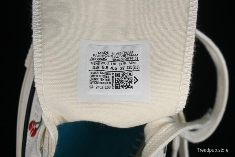 Converse Chuck 1970s Official Cherry Embroidery Canvas Sneakers - A08863C