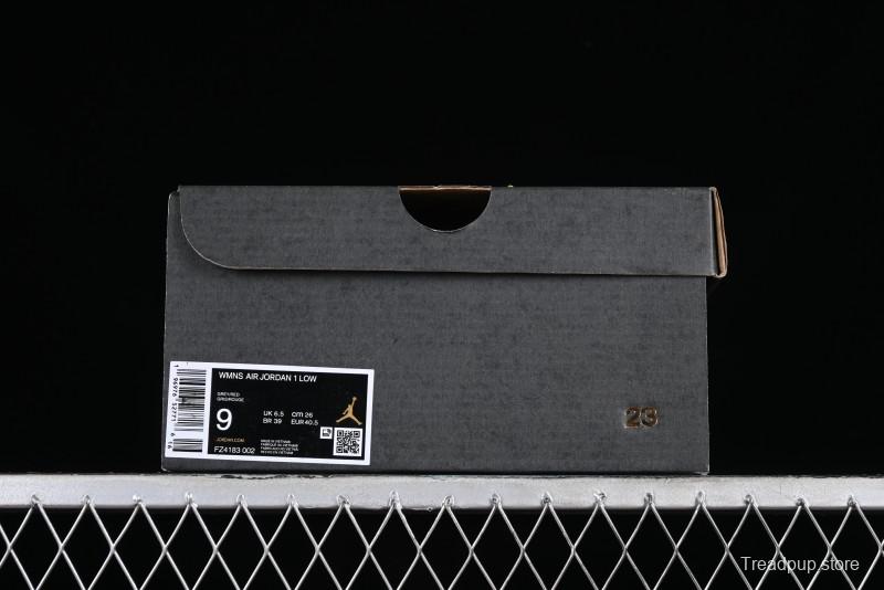 Nike Air Jordan 1 Low AJ1 Basketball Shoes in Grey Black with Red Swoosh - FZ4183-002