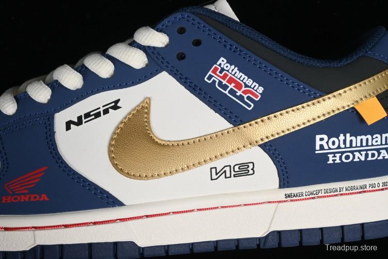 Nike SB Dunk Low Retro White Blue Collaboration Low-Top Casual Skateboarding Shoes - MU0232-365