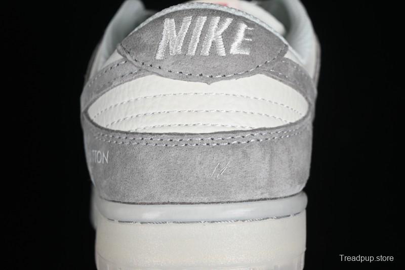 Nike SB Dunk Low LV Collaboration - Beige Grey Crystal Sole Night Light Anniversary High-End Custom Low-Top Casual Sneakers - CR8033-503