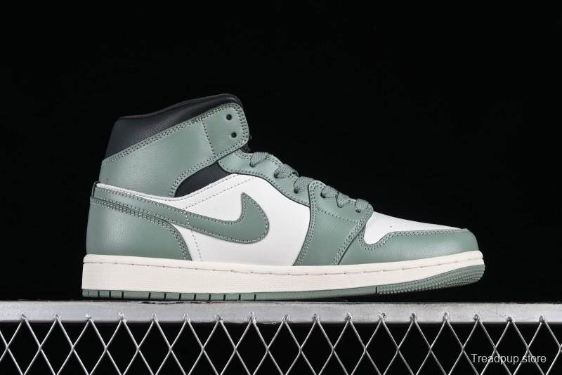 Nike Air Jordan 1 Mid AJ1 Basketball Shoes in Fresh Warm Green - BQ6472-130