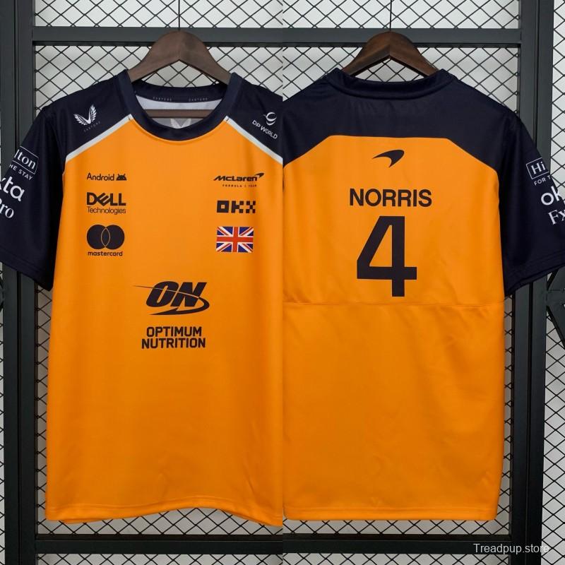 2025 F1 Formula Orange/Black Mclaren Norris T-Shirt