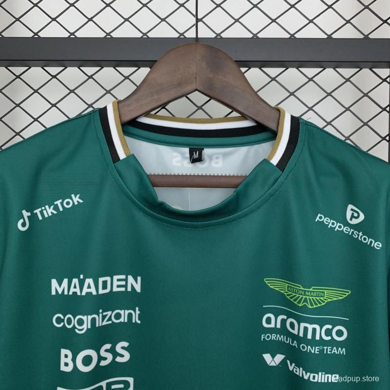 2025 F1 Formula Aston Martin Green ARAMCO #14 T-Shirt