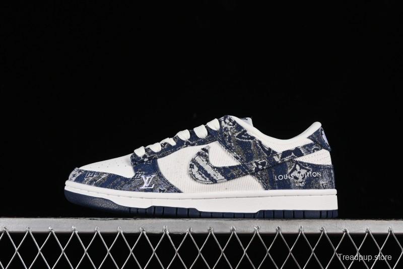 Nike SB Dunk Low LV Collaboration - Camo Mesh Anniversary High-End Custom Low-Top Casual Skate Shoes - JH8040-942