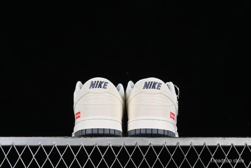 Nike SB Dunk Low Supreme Collaboration - Double Swoosh Anniversary Customized Low-Top Casual Sneakers - BB8675-105