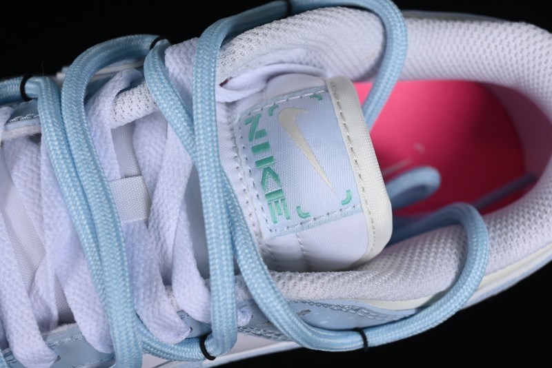 Nike Dunk Low SB Casual Sneakers in Light Blue with Sea Salt Lime Accents - FJ7743-194