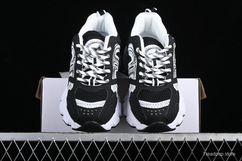 Dior Chrono Round Toe Lace-Up Lifestyle Casual Running Sneakers - 6865 BLACK WHITE