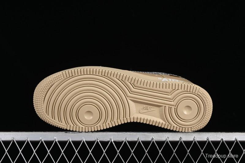 Off-White x Nike Air Force 1 '07 Low "Metal Gold" Casual Sneakers - DX1419-900