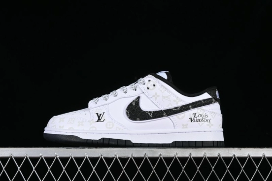 Nike SB Dunk Low LV Collaboration - Dark Night Elf High-End Custom Low-Top Casual Skate Shoes - DD1391-136