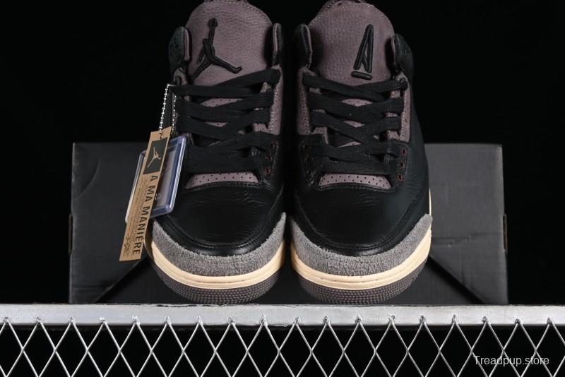 Nike A Ma Maniere x Air Jordan 3 Retro Black Sneakers - FZ4811-001