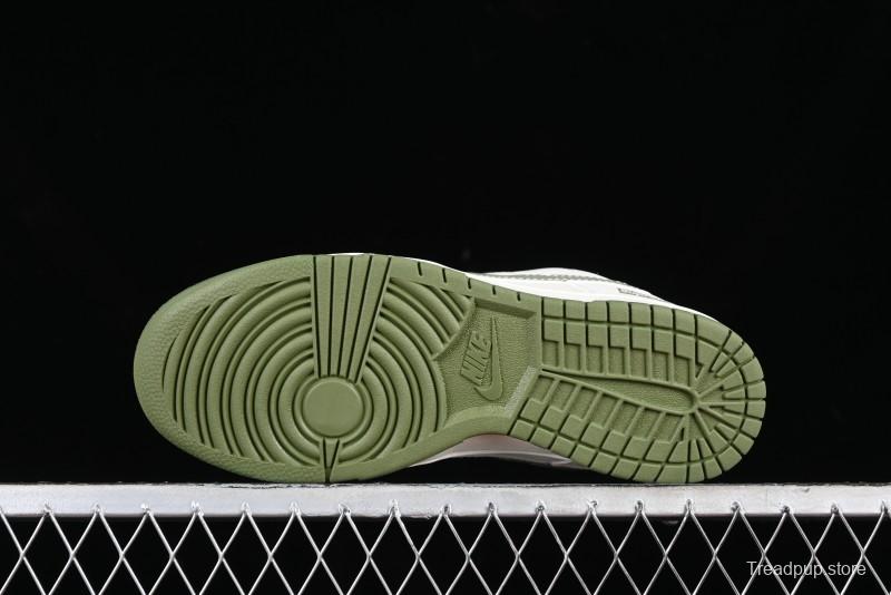 Nike SB Dunk Low Supreme Collaboration - Military Green Canvas Anniversary Custom Low-Top Casual Skate Shoes - BB6698-516