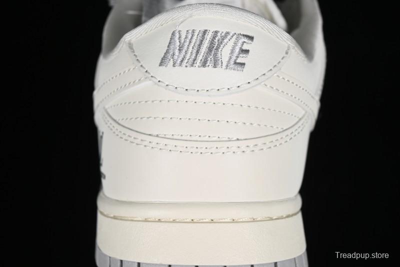 Nike SB Dunk Low LV Collaboration - Double Swoosh Beige Grey Anniversary High-End Custom Low-Top Casual Skate Shoes - FC2025-306