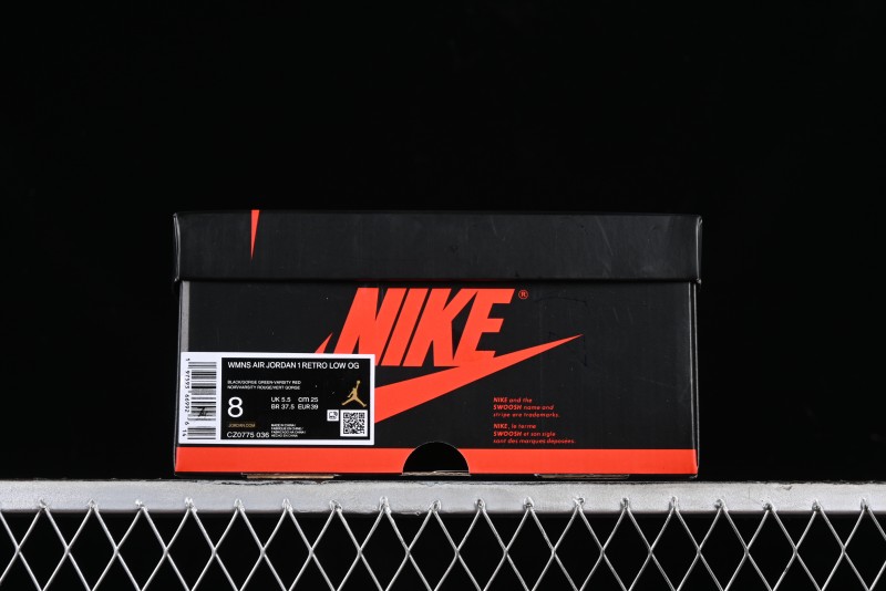 Nike Air Jordan 1 Low AJ1 Black Green Casual Sneakers - CZ0775-036