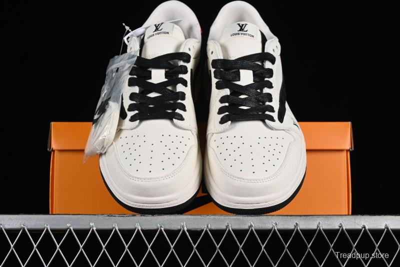 Nike Travis Scott x Fragment Design x Jordan Air Jordan 1 Low OG SP AJ1 LV Beige Black Red Casual Sneakers - LX1988-700