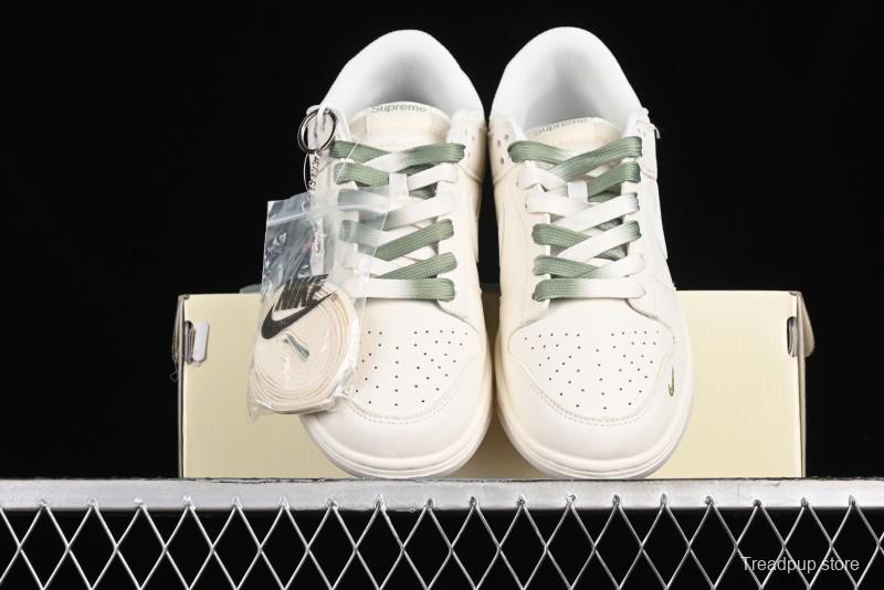 Nike SB Dunk Low Supreme Collaboration - Beige Green Two-Tone Anniversary High-End Custom Low-Top Casual Skate Shoes - BB8675-109