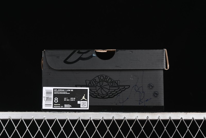 Nike Air Jordan 1 Low Retro Basketball Shoes in Soft Beige with Black Logo Accent - HQ3440-101