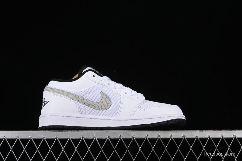 Nike Air Jordan 1 Low AJ1 White Mesh Retro Basketball Shoes - 338145-110
