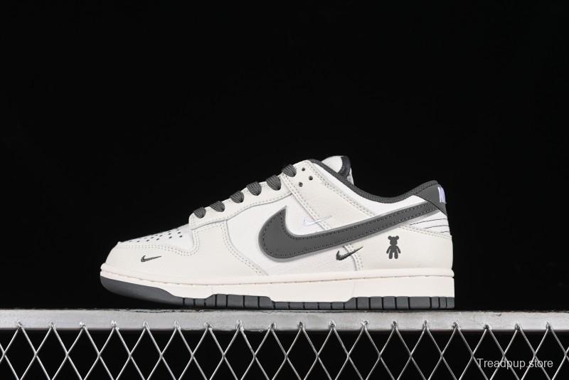 Nike SB Dunk Low Violent Bear Collaboration - Woven Grey Check Anniversary Custom Low-Top Casual Sneakers - KK1888-004