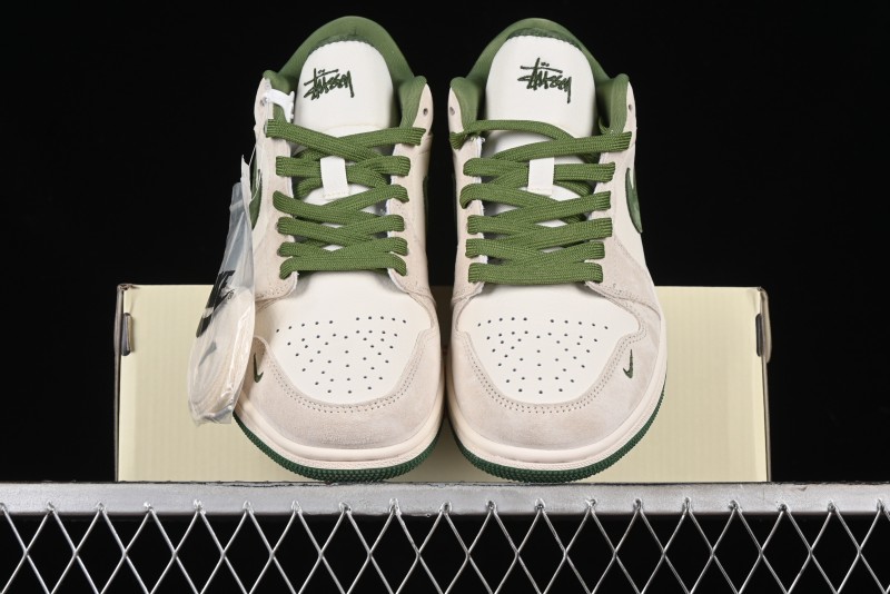 Nike Air Jordan 1 Low Stussy Collaboration Retro Basketball Shoes - DM5688-102