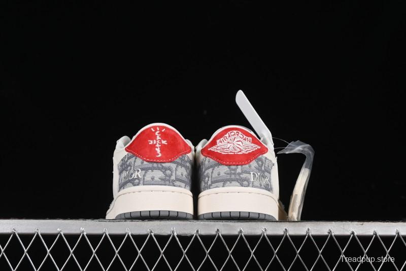 Nike Travis Scott x Fragment Design x Air Jordan 1 Low OG SP AJ1 Low Top Casual Sneakers - XY2688-113