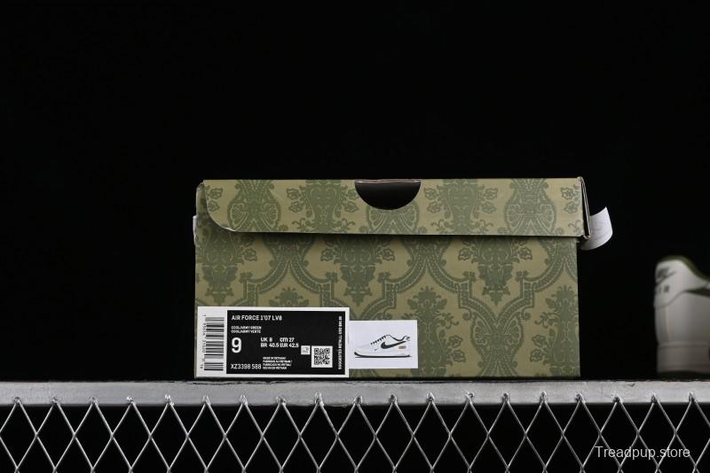 Nike Air Force 1 '07 Low Gucci Collaboration - Beige Green Linen Casual Sneakers - XZ3398-588