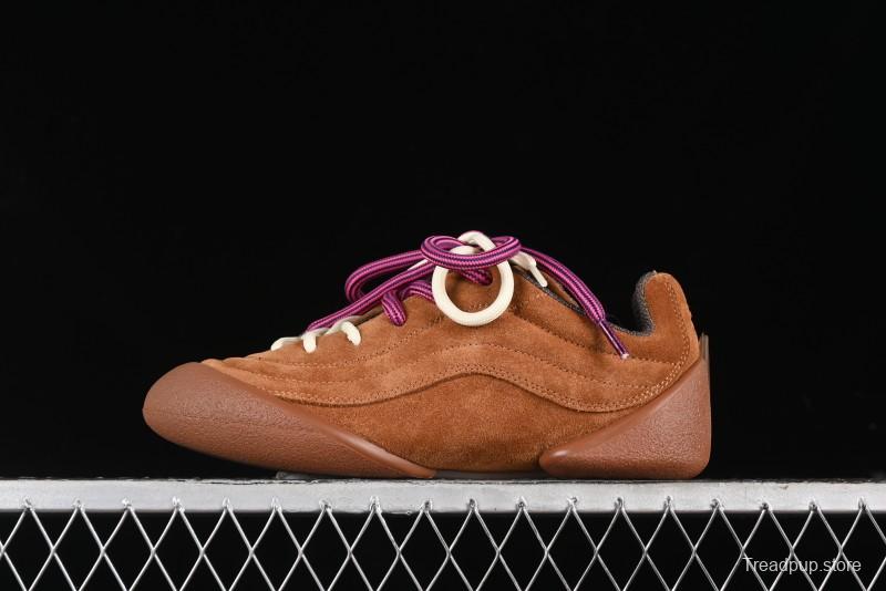 Alexander McQueen Flexion Retro Sneakers in Brown/Suede with Anatomical Design - 2024s