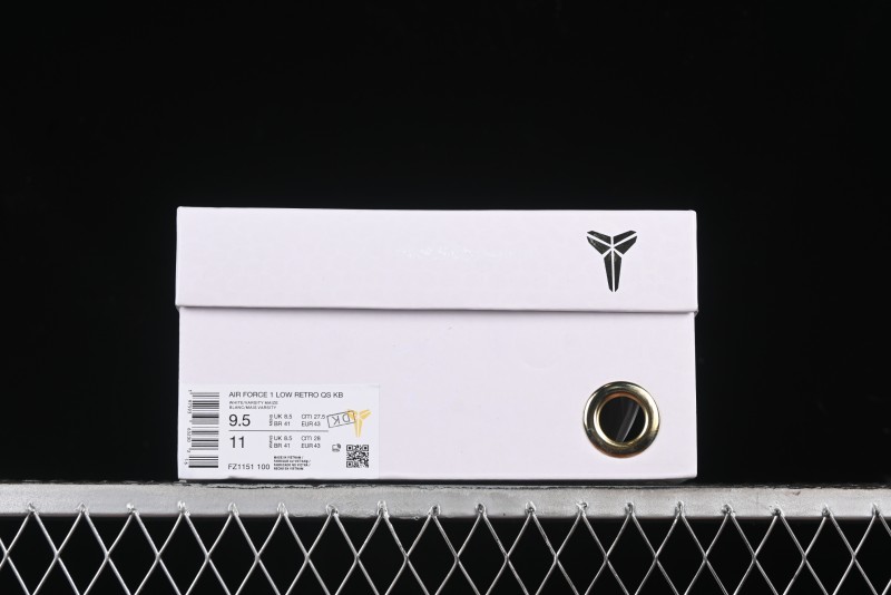 Nike Air Force 1 '07 Low Kobe Full-Grain Leather Casual Sneakers with Full-Length Air Cushion - FZ1151-100