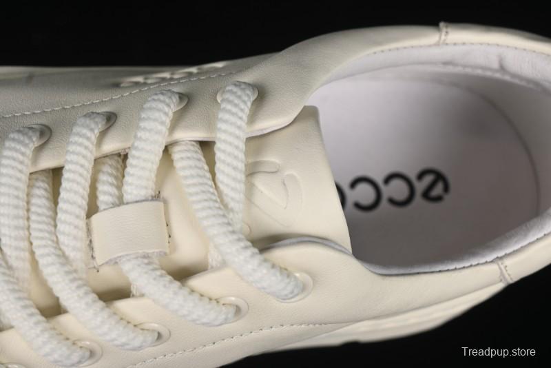 ECCO Street Light Series Autumn Platform Round Toe Versatile Casual White Sneakers 63311901002