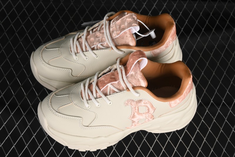 New York Yankees MLB Bigball Chunky Window Velvet Monogram Thick Sole Casual Running Shoes - 3ASHWVM4643BRS