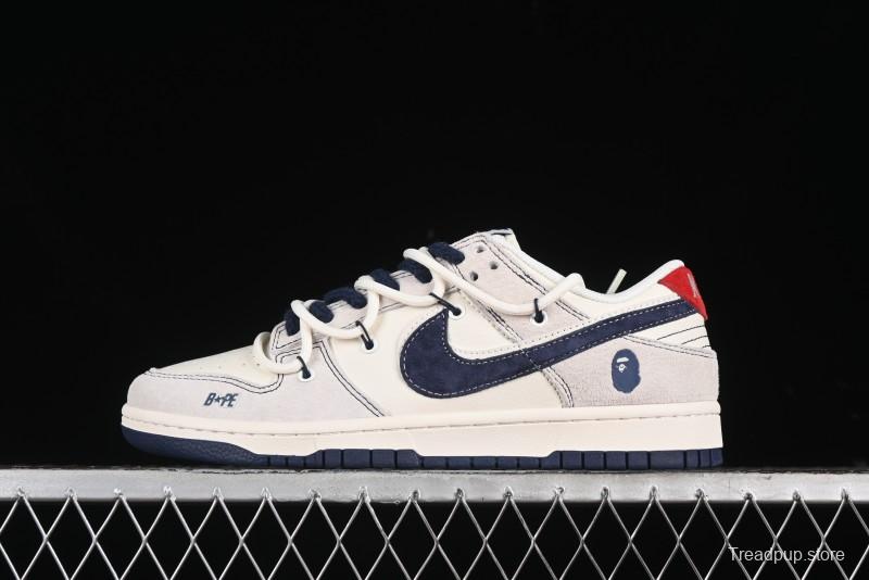 Nike SB Dunk Low BAPE Collaboration - Strap Blue Swoosh Anniversary Customized Low-Top Casual Sneakers SJ2068-298
