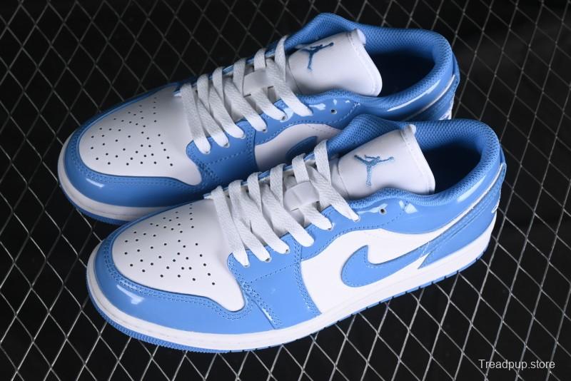 Nike Air Jordan 1 Low AJ1 Patent Leather Blue Casual Sneakers - FZ2138-114