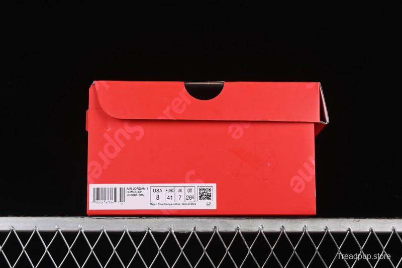 Nike Travis Scott x Fragment Design x Air Jordan 1 Low OG SP AJ1 Supreme Collaboration - Light Grey Denim Two-Tone Low-Top Casual Sneakers - JH6088-705