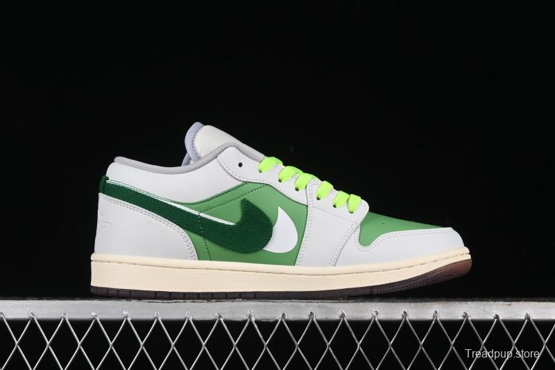 Nike Air Jordan 1 Low AJ1 White Green Double Hook Low-Top Retro Basketball Shoes - FZ5046-041