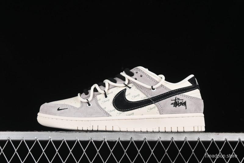 Nike SB Dunk Low Stussy Bandana Black Swoosh Anniversary Custom Low-Top Casual Skate Shoes - SJ2068-306