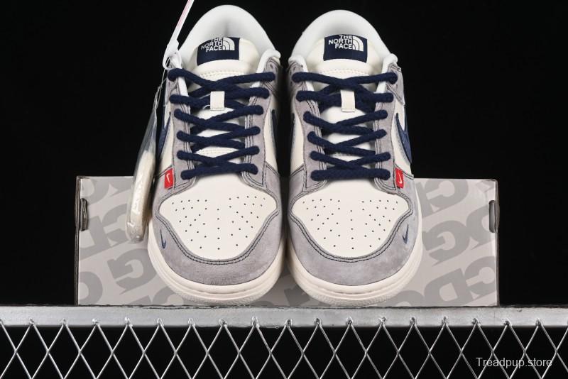 Nike SB Dunk Low The North Face Collaboration - Grey Pig Eight Blue Hook Anniversary High-End Custom Low-Top Casual Skate Shoes - SJ1089-010