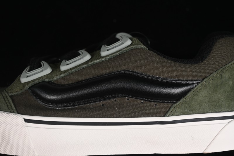 Vans Knu Skool DR White Black Green Chunky Sneakers - VN000CZU50K