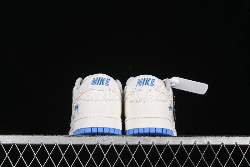Nike SB Dunk Low Stussy Series - Woven Colorful White Swoosh Anniversary Custom Low-Top Casual Skate Shoes - KK1888-014