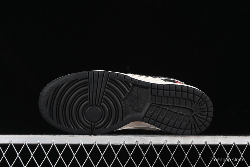 Nike SB Dunk Low Levi's Collaboration - Black Printed Denim Anniversary Customized Low-Top Casual Sneakers - XX2025-109