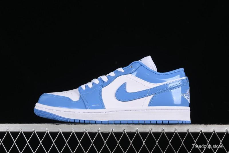 Nike Air Jordan 1 Low AJ1 Patent Leather Blue Casual Sneakers - FZ2138-114