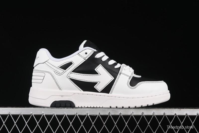 Off-White Out Of Office Low-Top Fashion Sneakers in White Black - AJD4