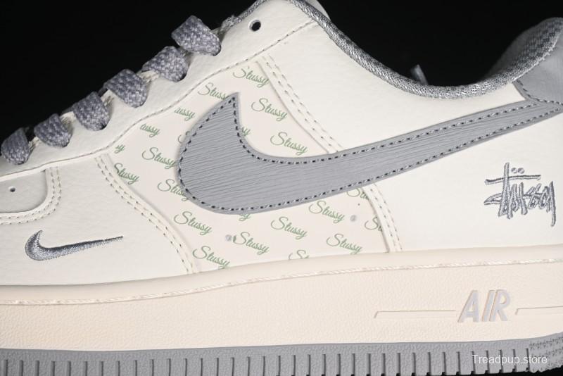 Nike Air Force 1 '07 Low Stussy Collaboration - Brushed Grey Low-Top Casual Sneakers - XZ3328-005