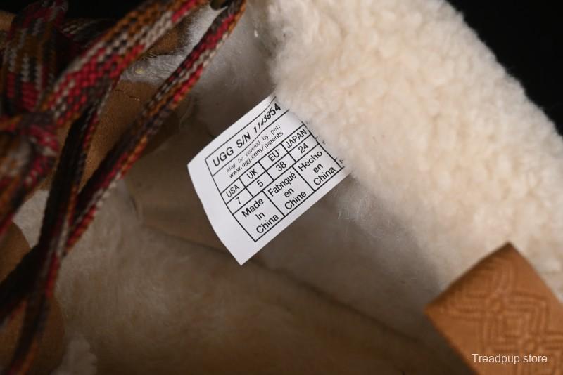 UGG Classic Mini II Fur Lace-Up Platform Short Boots with Treadlite Outsole - 1143954