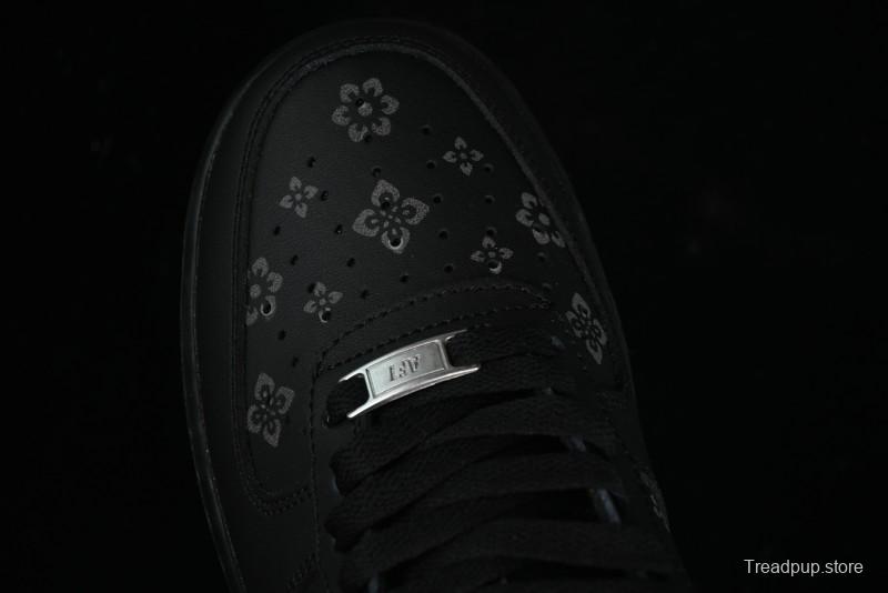 Nike Air Force 1 '07 Low LV Custom All Black Casual Sneakers - 315122-101
