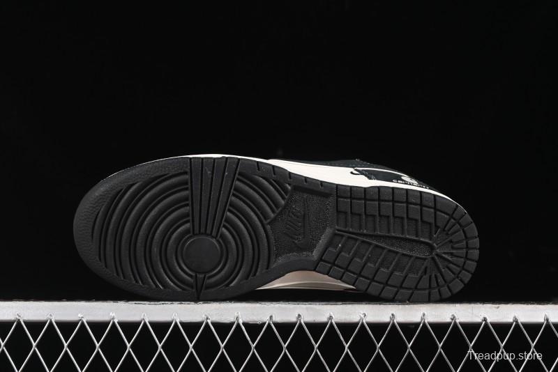 Nike SB Dunk Low Carhartt Collaboration - Off White Black Swoosh Anniversary Custom Low-Top Casual Skate Shoes - SJ1089-005