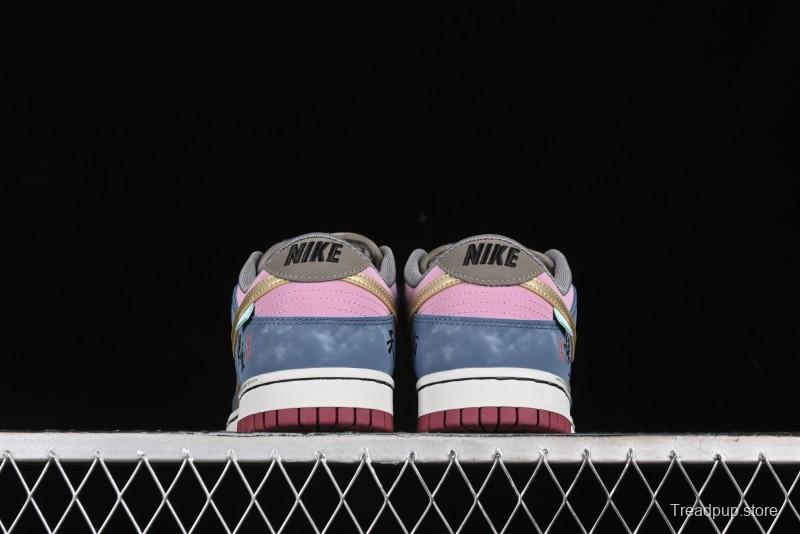 Nike Dunk Low Retro Deconstructed Casual Sneakers with Black Myth Wukong Theme Cloud Dragon Pattern - WK0820-001