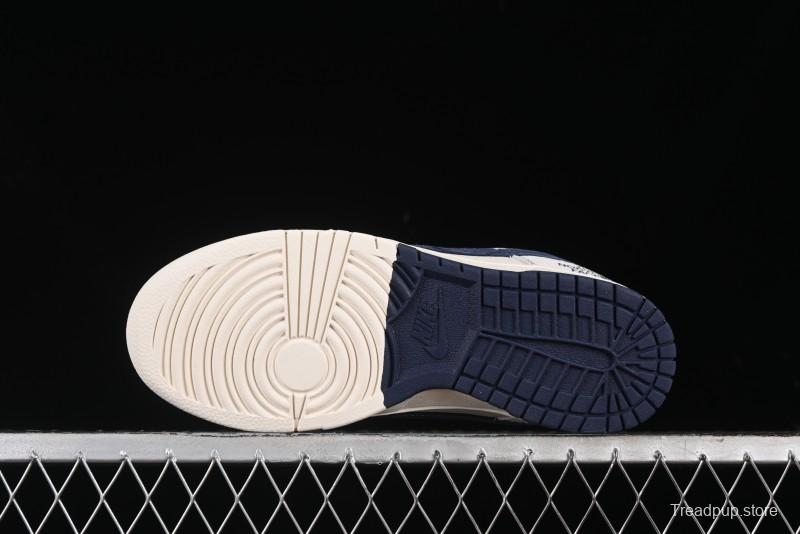 Nike SB Dunk Low The North Face Collaboration - Grey Pigskin Navy Swoosh Anniversary Custom Low-Top Casual Skate Shoes - SJ1089-012