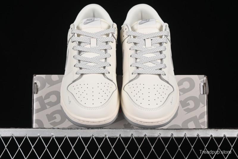 Nike SB Dunk Low Supreme The North Face Collaboration - Light Gray Reflective Swoosh Anniversary Custom Edition Low-Top Casual Skate Shoes - XX2025-628