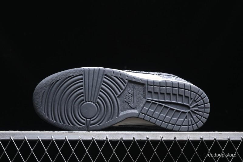 Nike SB Dunk Low Dior Collaboration - Woven Grey Check Anniversary High-End Custom Low-Top Casual Skate Shoes - YX5066-247