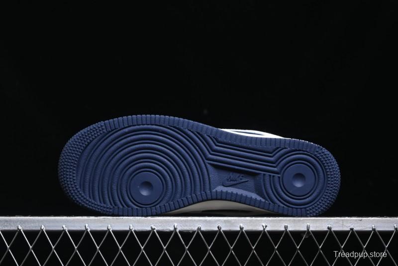 Nike Air Force 1 '07 Low Burberry Collaboration - Off White Navy Blue Patchwork Low Top Casual Sneakers BB8588-222